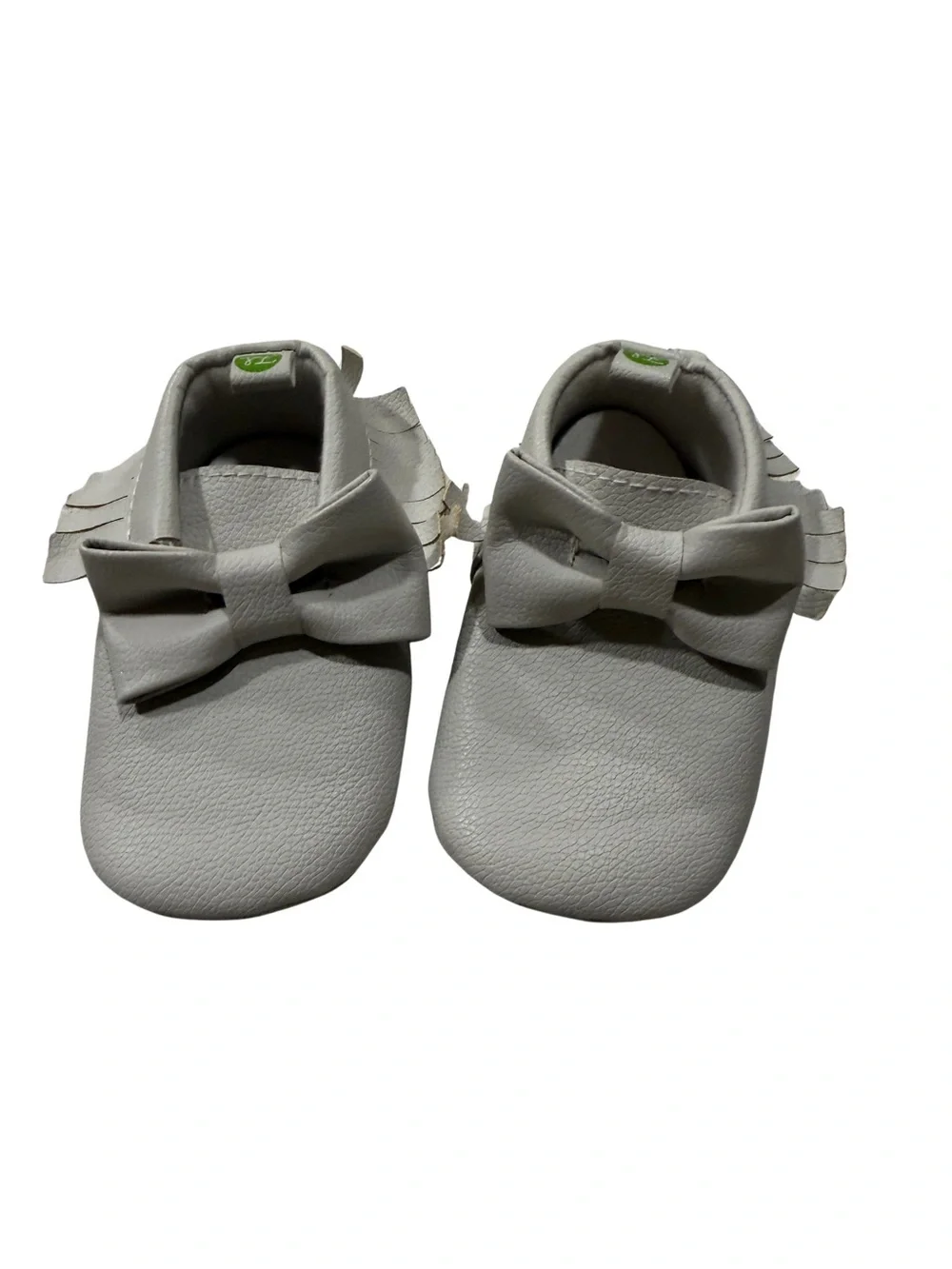 Baby White Bow Moccasins - Soft Slip-On Infant Shoes